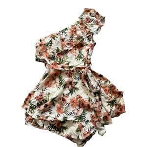 Floral off the shoulder romper